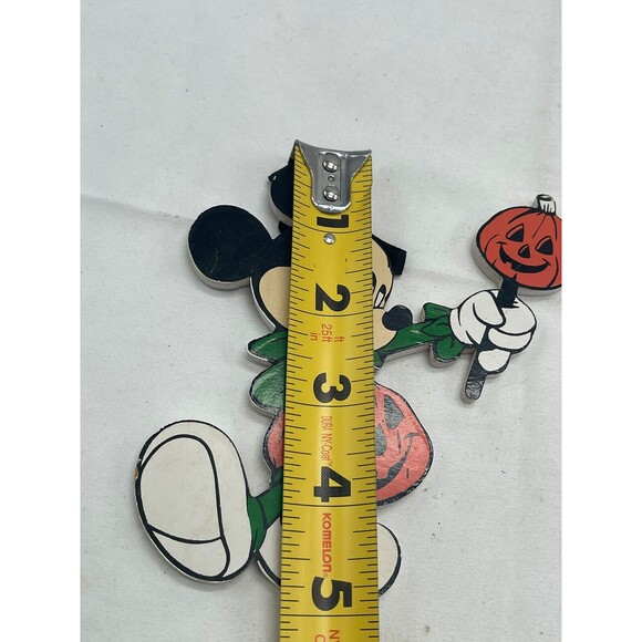 Vintage Walt Disney Co HALLOWEEN 2  MICKEY MOUSE 6” Wooden Ornament 1987 RARE - Picture 8 of 16